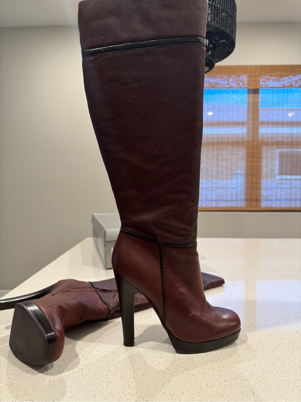Jessica Simpson Women’s High Heel Knee Boot in Dark Brown